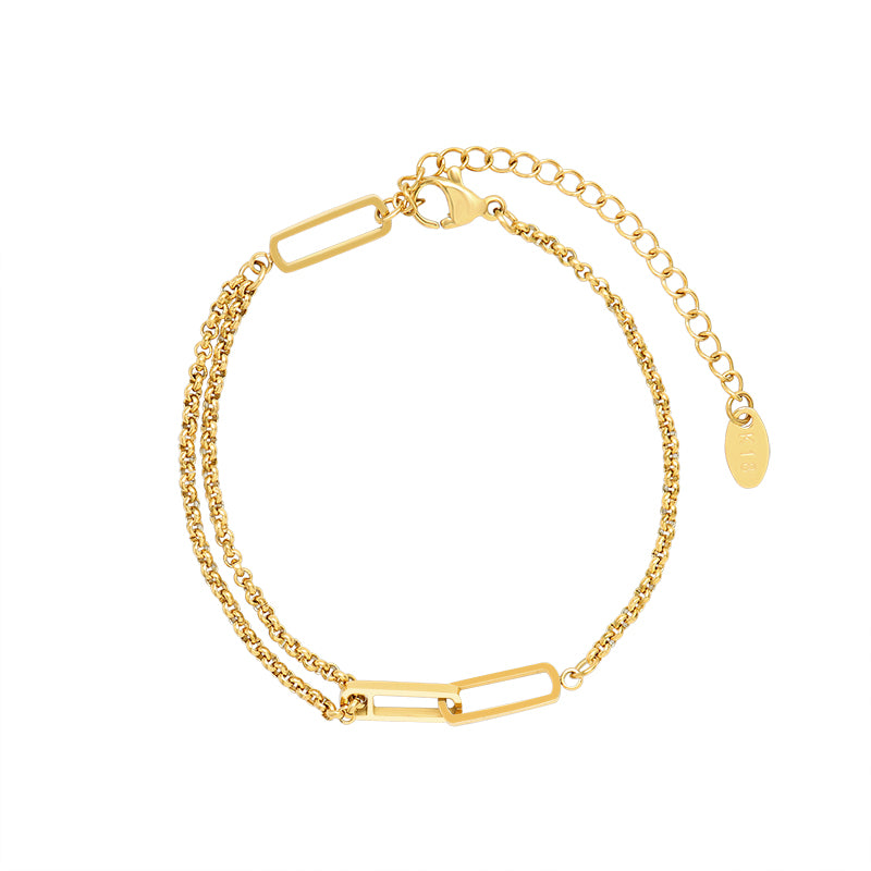 Cutout Rectangle Double Layer Bracelet