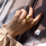 Shaped Large Glossy Ring