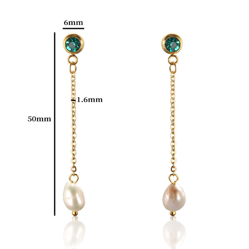 Pearl Zircon Earrings