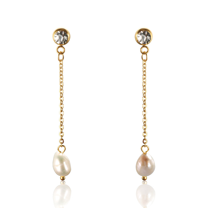 Pearl Zircon Earrings