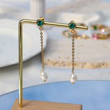 Pearl Zircon Earrings