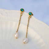 Pearl Zircon Earrings