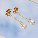 Pearl Zircon Earrings