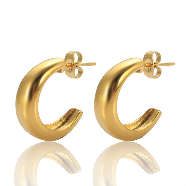 Solid C-Shaped Earrings