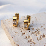 Flat Zircon Earrings