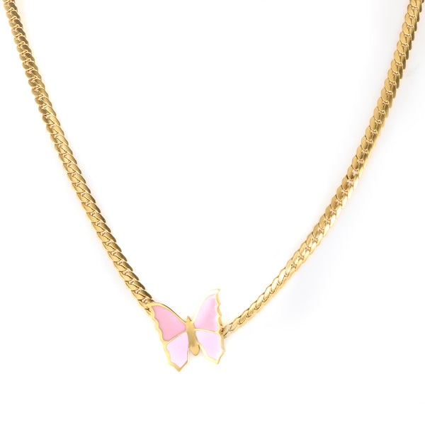 Butterfly Cuban Necklace