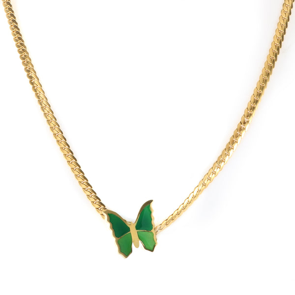 Butterfly Cuban Necklace