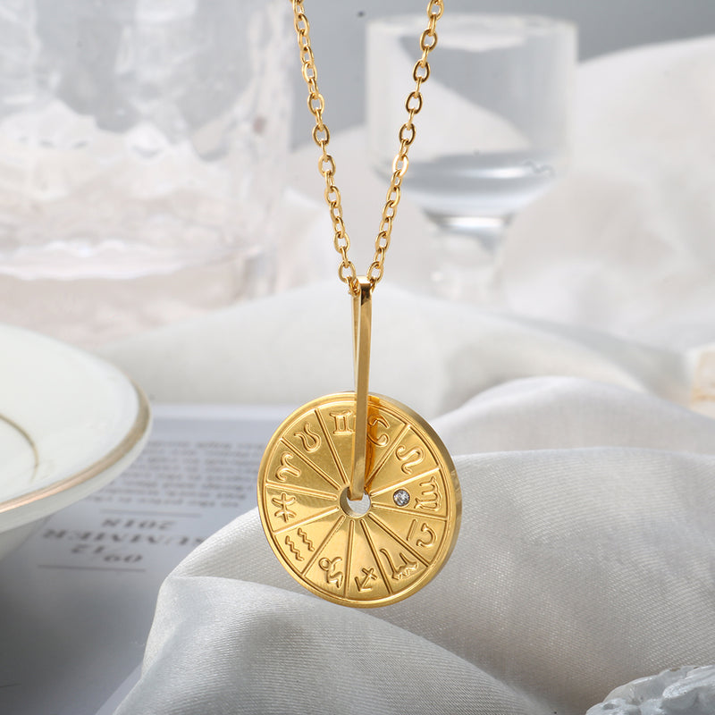 12 Constellation Disc Necklace