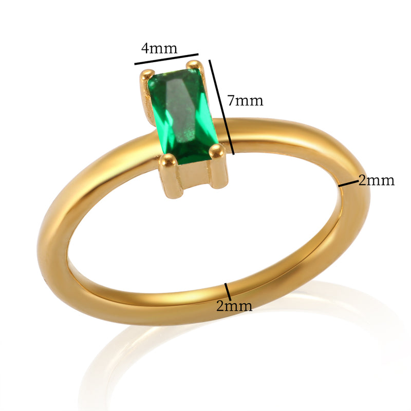 Baguette Zircon Ring