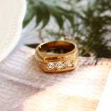 wide face zircon ring