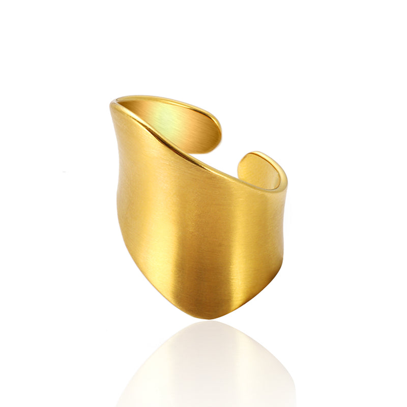 Minimalist Broad Glossy Ring