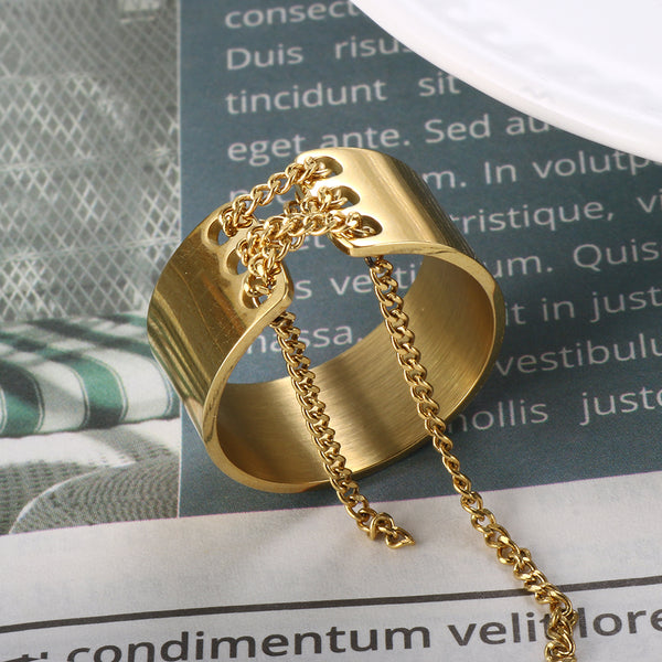 Glossy Thin Chain Ring