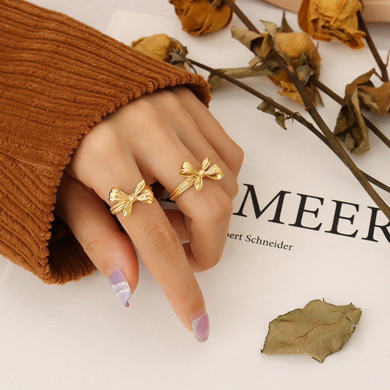 three-dimensional bow open ring