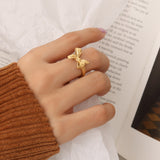 three-dimensional bow open ring