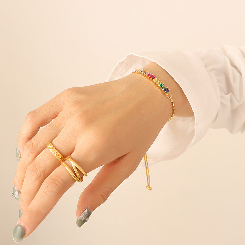 Minimalist Colorful Zircon Bracelet