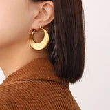 U-shaped large hoop earrings