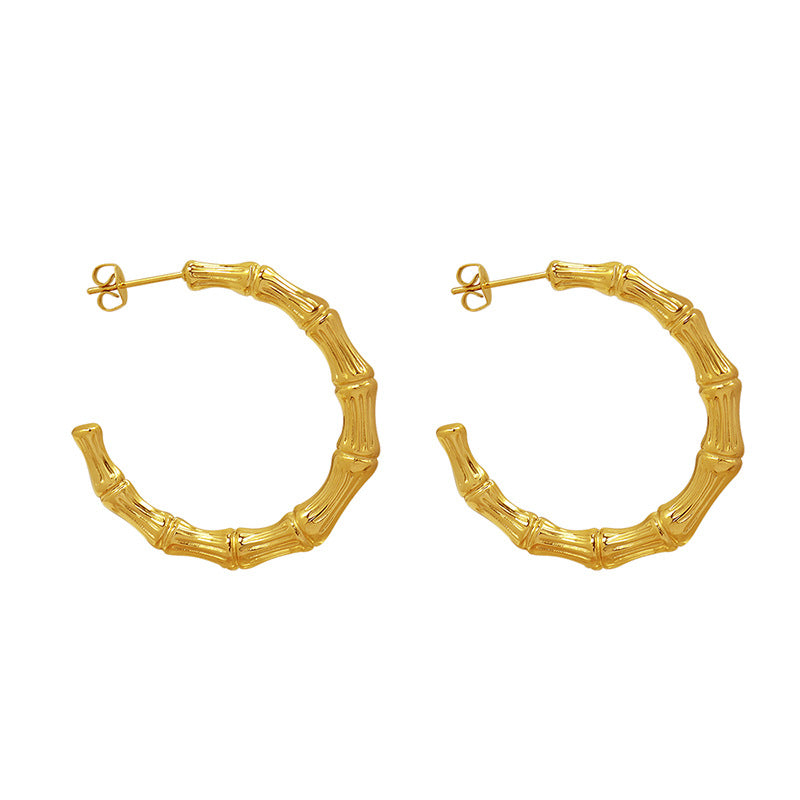 C-Shaped Bamboo Earrings