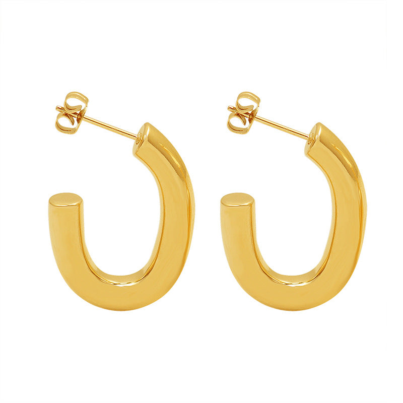 U-shaped glossy earrings