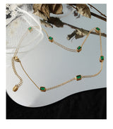 Light Luxury Emerald Zircon Necklace