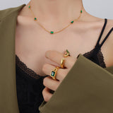 Light Luxury Emerald Zircon Necklace