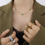 Light Luxury Emerald Zircon Necklace