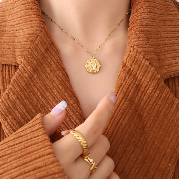 Coin Embossed Necklace