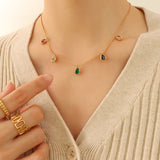 Colorful Zircon Clavicle Necklace