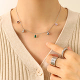 Colorful Zircon Clavicle Necklace