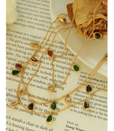 Colorful Zircon Clavicle Necklace